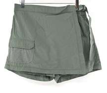 OUTDOOR VOICES Skort Womens Sz XL Green RecNylon 3in Belted Wind Water Resistant