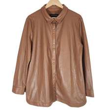 Marc New York Faux Leather Shacket Jacket Size Large
