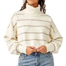 Paulie Stripe Turtleneck Long Sleeve Sweater