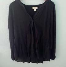 Style&Co Black Peplum Button Down Shirt