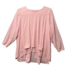 Coldwater‎ Creek Plus Size 1X Pink Layered Tunic Top 3/4 Sleeve