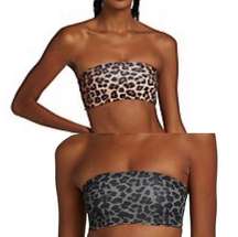 27. GOOD AMERICAN Better Band Reversible Leopard Bandeau Bikini Top size 3