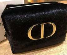 Dior Beaute  Black Velvet Travel Pouch Big Toiletry Clutch Cosmetic Bag