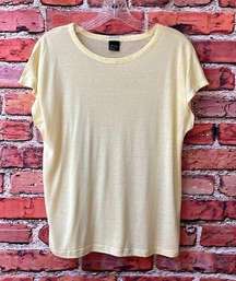 Light Yellow  Semi-Sheer Short Sleeve Tee