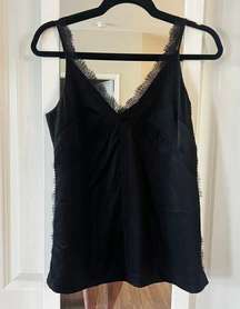 Jason Wu Lace Trim Black Tank Blouse Size 2