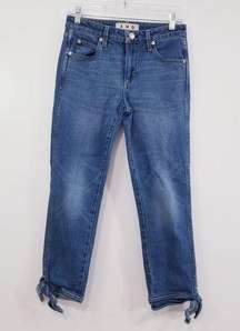 AMO Tie Ankle Jeans Medium Vintage Blue Denim