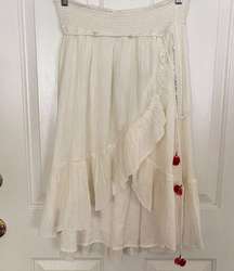 Odd Molly Love Crush White Asymmetric Ruffle Hem Skirt Medium/2 NWT