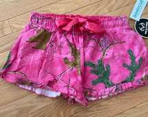 New  Pink Camo Flannel Lounge Shorts