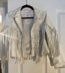 Boutique White Fringe Jacket