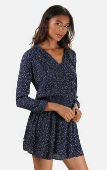 Rails Jasmine Navy Nova Star Smocked Waist Ruffle Dress S