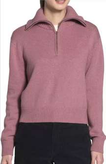 Wool Blend Crestview Quarter Zip Sweater in Mesa Rose