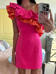 Pink and Orange Ruffle Dress