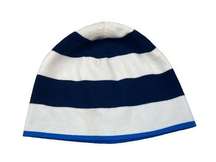 Merino Wool Beanie blue and beige