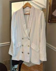 L Space 3 Button Blazer White Size 6