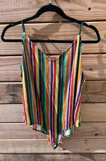 Woman’s Multi Color Stripe Bodysuit Size 1X-Large