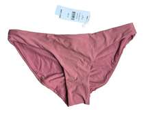 NWT Pilyq Lotus Basic Ruched Full Bikini Bottoms Mauve Pink Hipster Low Rise M