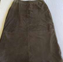 Valerie Stevens brown suede long maxi skirt. Size 10