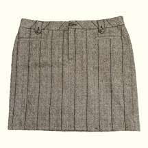 Eddie Bauer Ladies Plus Size Wool Herringbone Plaid Knee Length Pencil Skirt