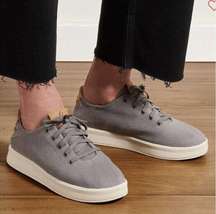 Olukai Ki'ihele Li Gray Lace Up Canvas Sneakers Shoes Women’s Size 7.5