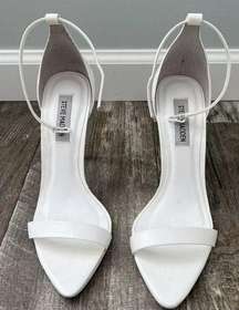 White steve madden heels with ankle strap