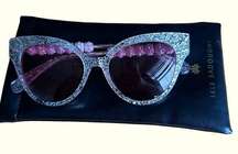 Lele Sadoughi Rose Glitter Chelsea Cat Eye Sunglasses