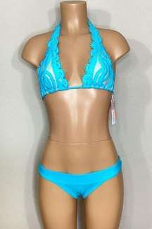 *New. PilyQ marine blue bikini set. D-top/L-bottom