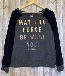 Women's Star Wars May The Force Be With You Sweatshirt Rose Gold Silver Size XL