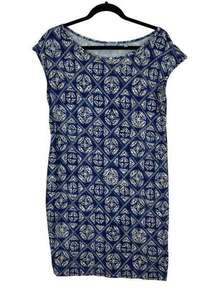 Short Sleeve T-Shirt Dress Women's Medium Knee Length Blue USA Made