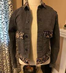 Lularoe denim jean animal print jacket xxs