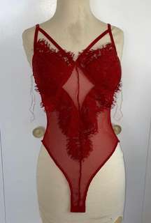 Red Lace Bodysuit