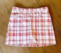 PerformX Women's Red White Plaid Golf Tennis Skort Size 12