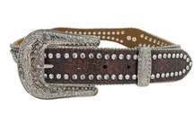 Blazin’ Roxx WESTERN style Rhinestone embossed Belt brown leather Size medium