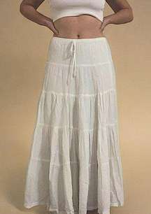 Vintage  White Tiered Maxi Skirt