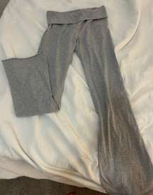 Grey fold over flare pants
