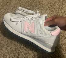 574 Gray & Pink Sneakers