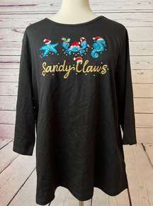 Quacker Factory Sandy Paws Pullover Shirt Top size XL Extra Large NWT Sequins