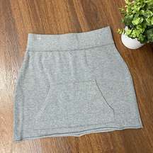 N:philanthropy Gray Tropica Silk Blend Kangaroo Pocket Mini Skirt