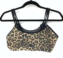 Good American Sports Bra Women's Size 3 US L Leopard Printed Activewear