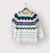 Vintage 1980's Handmade Knitted Women's Sweater