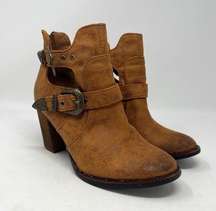 Vintage Havana Ava Rust Colored Leather Western Ankle Booties Women’s Size 6