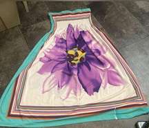 Beautiful Purple Flower Swim Cover / Strapless Dress