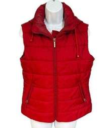 Red Zip Up Puffer Vest