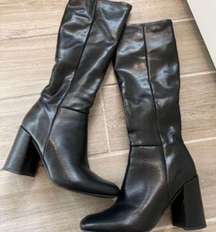 Black knee high boots