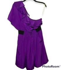 Sugarlips Purple One Shoulder Ruffle Cocktail Dress Size Small