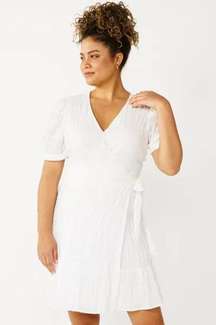 NEW Draper James Puff Sleeve Wrap Dress in White