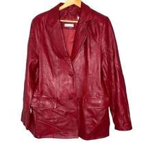 Lord & Taylor Red Leather Jacket Coat Size XL