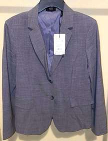 Theory Carissa Flint Grey Melange Classic Suit Blazer size 12