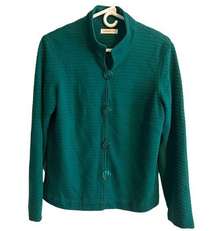 Coldwater Creek Textured Green Jacket Medium Blazer Stretch