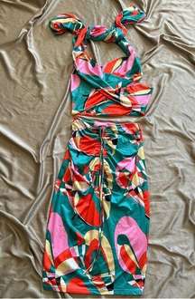 Abstract Colorful Beachy Outfit Set