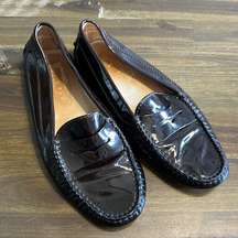 Tod's Patent Leather Loafers Drive Moccasin Penny 7 1/2 Slip On Casual Preppy